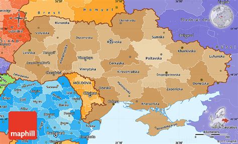 Political Shades Simple Map Of Ukraine