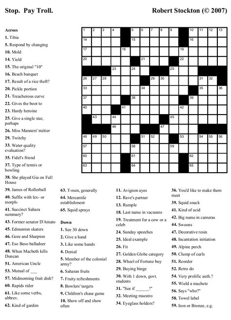 Giant Crossword Puzzle Printable Printable Crossword Puzzles