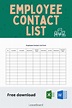 Free Download for the Employee Directory and Contact List Form Template ...