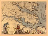 Map of Virginia 1585–1781 with Williamsburg, Jamestown, Yorktown