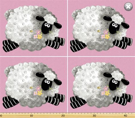 Lal The Lamb Fat Quarter Sheep Panel 254 Pink 20341 520