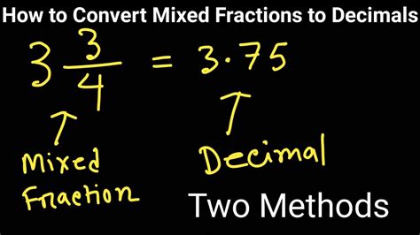 How To Convert Mixed Fractions Into Decimalsconvert Mixed Fraction