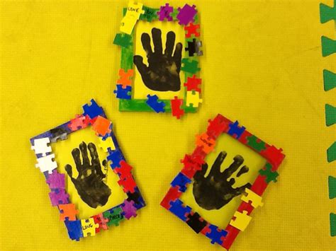 Preschool Fathers Day Frame Handprint Love You To Pieces Fathers Day