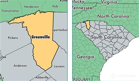 Map Of Greenville South Carolina Verjaardag Vrouw 2020