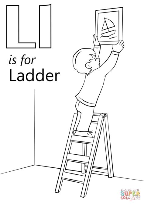 Letter coloring pages help reinforce letter recognition and writing skills. Letter L is for Ladder coloring page | Free Printable ...