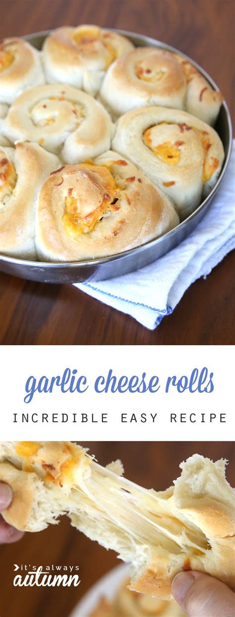 Place the rolls 3 inches apart on a nonstick baking sheet. amazing easy cheesy garlic rolls - It's Always Autumn
