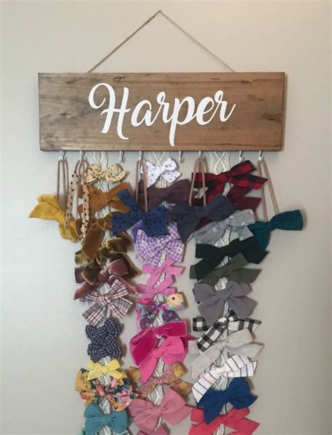 Personalized Bow And Headband Holder Hair Bow Hanger Etsy Hair Bow