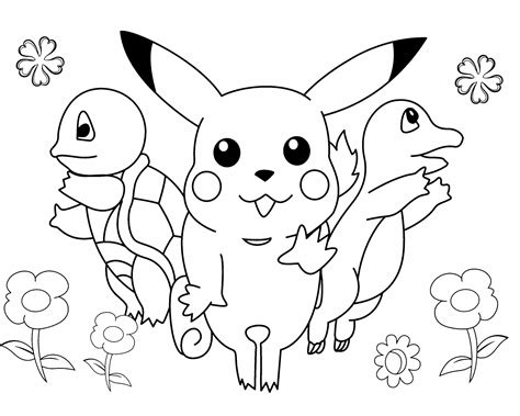 Pokemon Pikachu And Friends In The Garden Coloring Page Pokemon