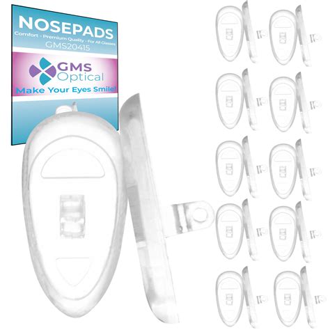 Gms Optical Tear Drop Screw In Silicone Nose Pads For Glasses Sunglasses And Eye Wear 15mm