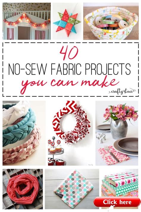 40 No Sew Fabric Projects Yarn Ideas