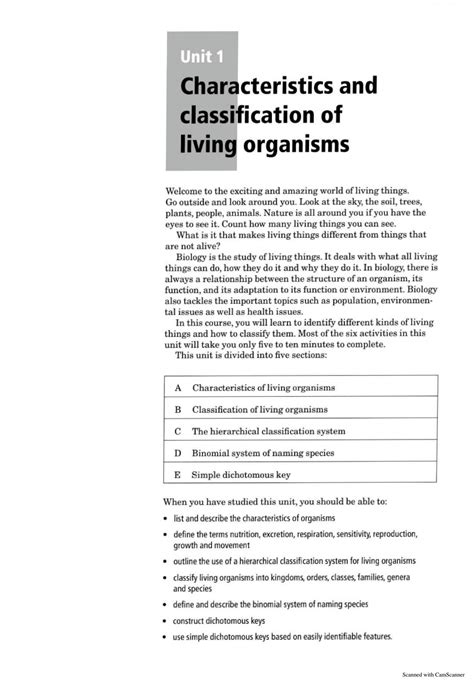 Solution Characteristics And Classification Of Living Organisms