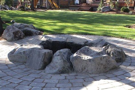 Natural Stone Boulder Fire Pit Fire Pit With Rocks Fire Pit