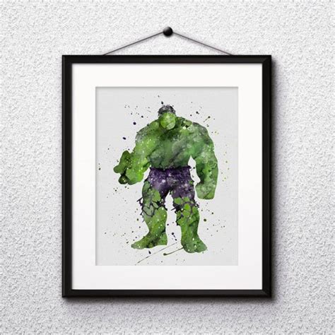 Hulk Watercolor Print Hulk Art Marvel Comics Art Superhero Etsy