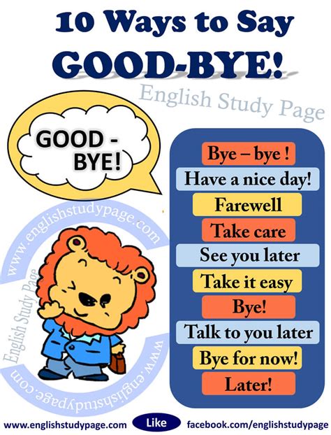 10 Ways To Say Goodbye In English English Study Page