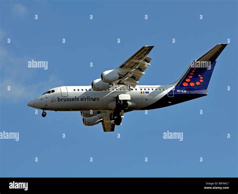 Brussels Airlines Avro Rj85 Aircraft Approaching Birmingham