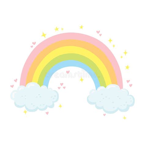 Cute Rainbow And Clouds Stock Vector Illustration Of Colourful 226014123