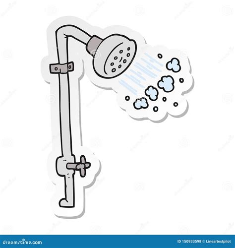 A Creative Sticker Of A Cartoon Shower Stock Vector Illustration Of Artwork Clip 150933598