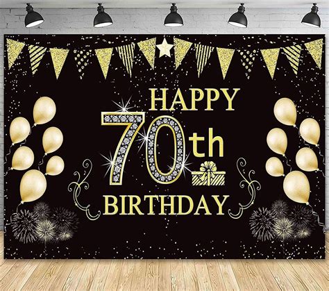 6 X 36 Ft Happy 70th Birthday Backdrop Background Banner For Etsy