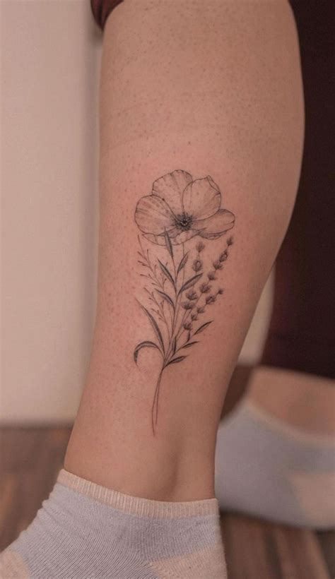 30 Beautiful Flower Tattoo Ideas Lavender And Poppy Tattoo I Take You