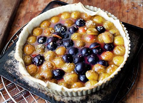 Plum And Greengage Tart On A Baking Tray Photograph By Cath Lowe Fine
