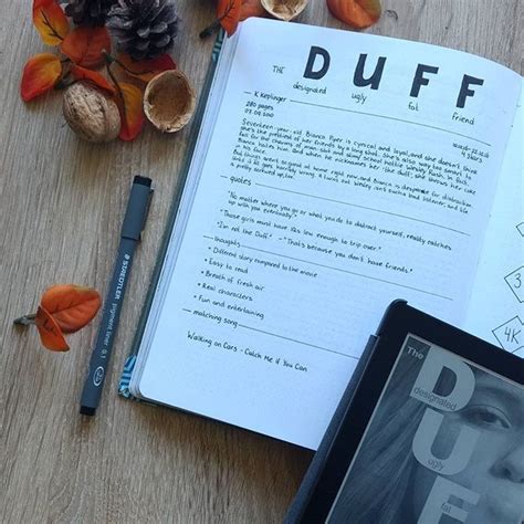 A New Book Review Page In My Bullet Journal This Time About The Duff