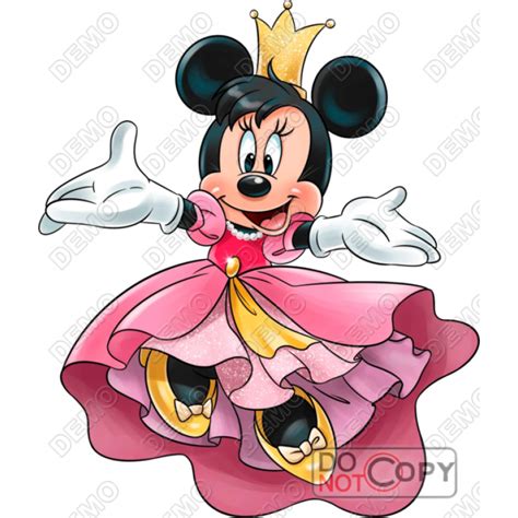 Minnie Mouse Princess T Shirt Heat Iron On Transfer