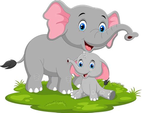 Dibujos Animados Lindo Elefante Vector Premium