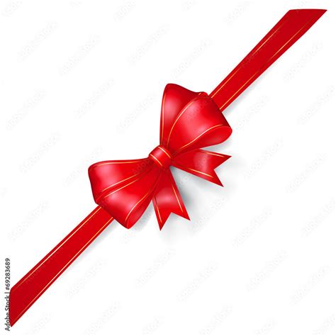 Red Bow With Gold Strips Stock Vector Adobe Stock