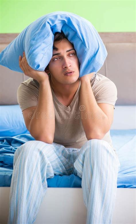 Man Suffering From Sleeping Disorder And Insomnia Stock Image Image
