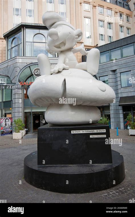 The Smurf Statue By Artist Maryline Garbe Near Moof Museum Brussels