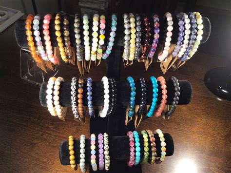 Natural Gemstone Bead Bracelets Round 8mm Beads Handmade Etsy