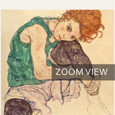 Seated Woman With Bent Knee 1917 Egon Schiele Print Fine Art Etsy