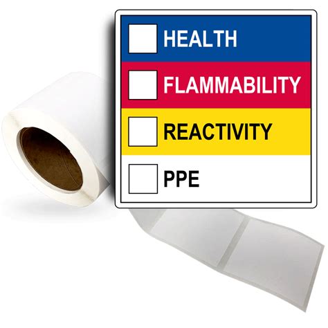 Health Flammability Reactivity PPE Roll Label LDRE 14711