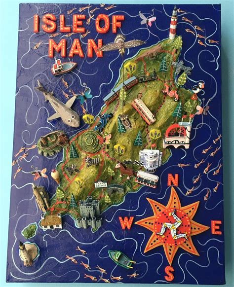 An interactive google map of isle of man plotting you the towns, attractions and accommodation picturesofengland.com. Isle of Man Map - 23cm x 30cm | Amazing maps, Isle of man, Map
