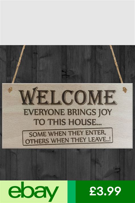 Everyone Brings Joy To This House Novelty Wooden Hanging Plaque Funny