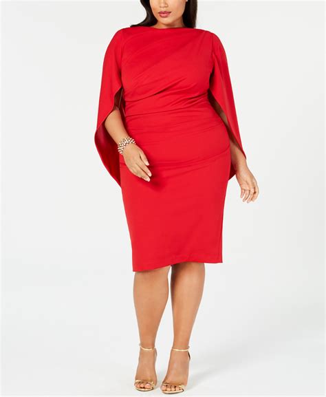 Betsy And Adam Plus Size Ruched Cape Dress And Reviews Dresses Women