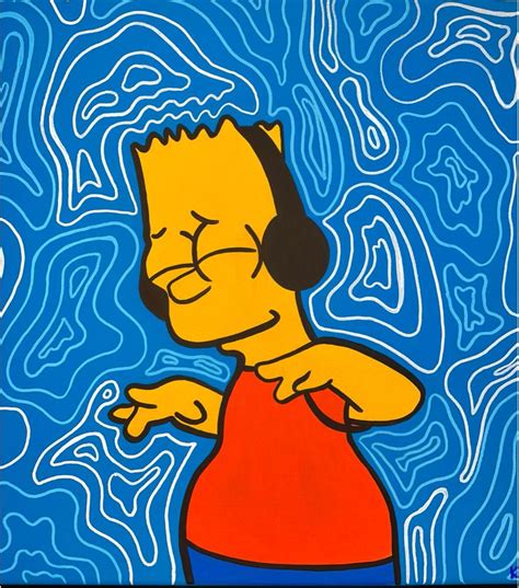 Kattys Paints Original Trippy Bart Simpson Original Paintings