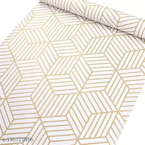 White Gold Geometric Wallpaper