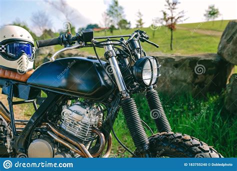 Custom Motorcycle Parked On The Road Stock Photo Image Of Motor Nice