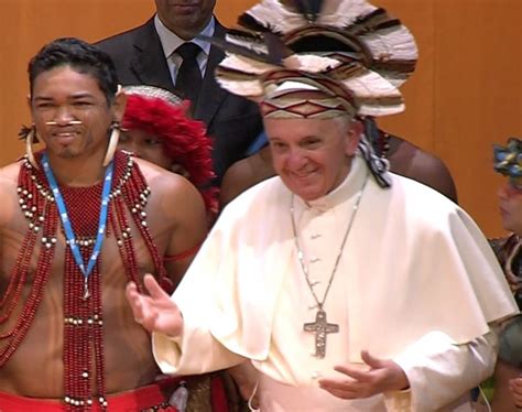 Pope Francis Dons Feather Indian Headdress To Delight Of Crowd After