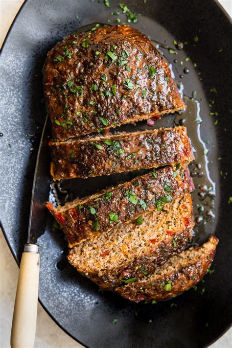 Turkey meatloaf (serves 6), 300 calories per 1 slice * 2,000 calories a day is used for general nutrition advice, but calorie needs vary. Easy Turkey Quinoa Meatloaf Recipe | The Modern Proper ...