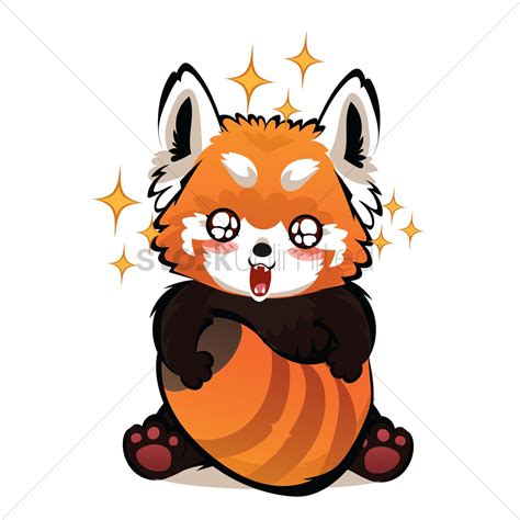 Cartoon Red Panda Filled With Admiration Vector Image 1956847