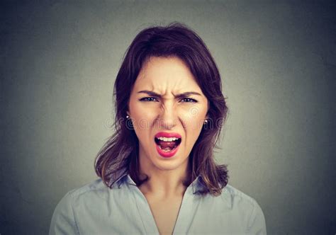 Annoyed Angry Woman Screaming Negative Human Emotions Stock Image