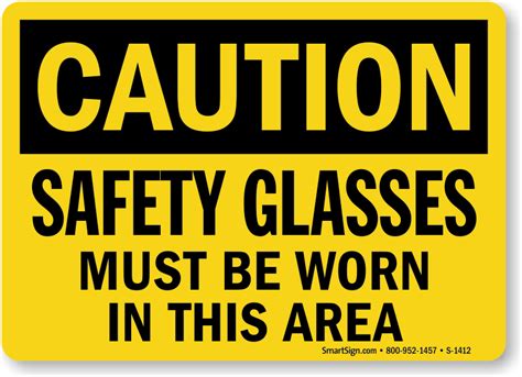 buy usa safety glasses must area sign osha caution sku s 1412