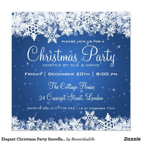 4,490+ customizable design templates for 'christmas party'. Elegant Christmas Party Snowflakes 2 Blue Invitation ...