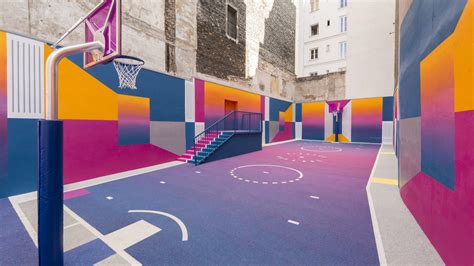 Multicolored Basketball Court Brightens Up Urban Paris