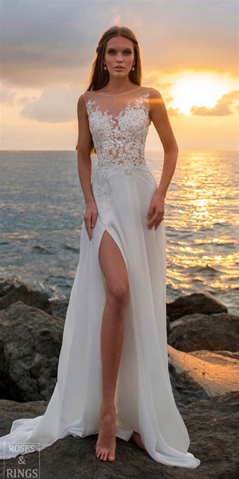 Long sleeves backless lace wedding dress 2019. 30 Beach Wedding Dresses Perfect for a Destination Wedding ...