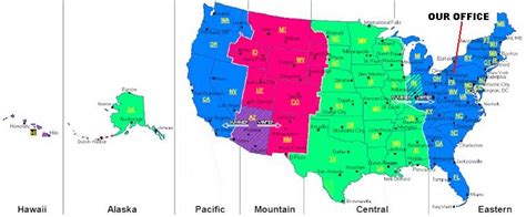 Time Zone Difference Map