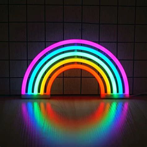 M Rainbow Neon Light Cute Colourful Neon Rainbow Sign Battery Or