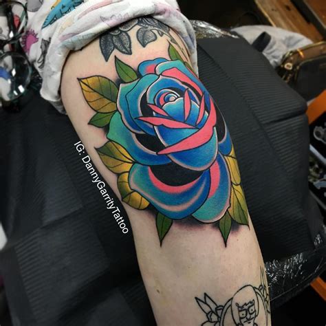 Colour Neo Traditional Rose Knee Tattoo Knee Tattoo Tattoos